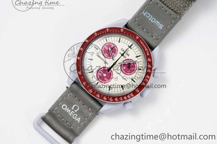 1229 Speedmaster Misson To Pluto 1:1 Best Edition Gray Dial On Nylon Strap Quartz TravelReady 7858